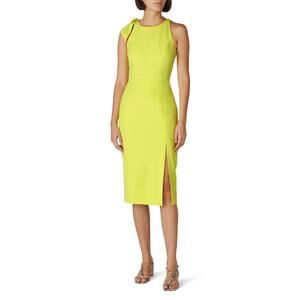 MILLY Neon Yellow Sheath Sleeveless Crewneck Cady Caedyn Mini Dress size 2